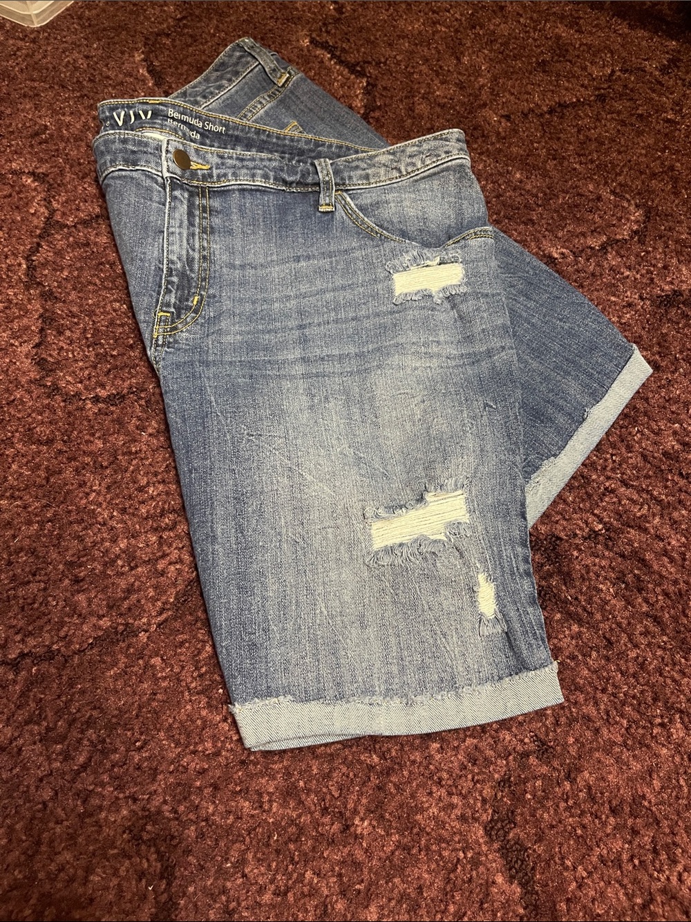 Ava & Viv Light Wash Bermuda Shorts Stretch Size 22W